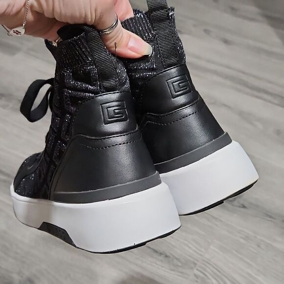 EUC Guess Black Manney Knit Logo High Top Sneakers - Picture 6 of 7